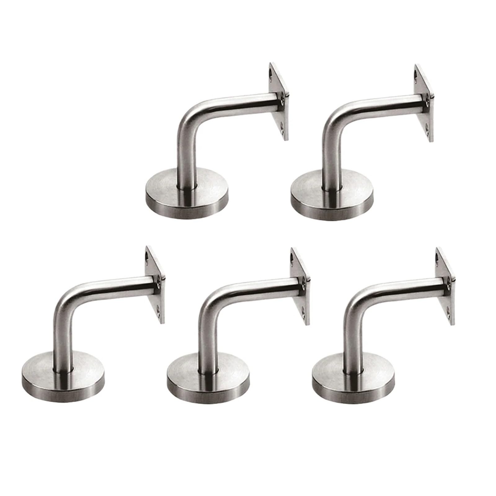 VAYEODEYU Handrail Brackets 10 Pieces Silver Stainless Steel Staircase Wall Coat Hanger Support