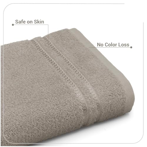 Image of 100% Cotton Terry Ultrasoft and Quick Absorbent 380 GSM Solid 6 pcs. Quick Dry Bath Towel Set for Bathroom or Gifting Towel Set (Grey)