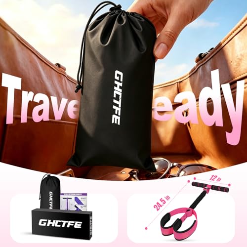 Image of Multifunctional Durable Pedal Resistance Band with Handle, Upgraded Elastic Exercise Bands for Home Gym, Anti-Snap Sit Up Equipment & Ab Trainer for Core /Arms /Legs /Glutes Workout for Women