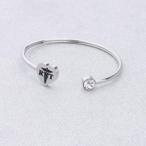 SEIRAA RRT Bracelet Registered Respiratory Therapist Gift RRT Therapy Jewelry for Nursing School Graduation (RRT bangle)2