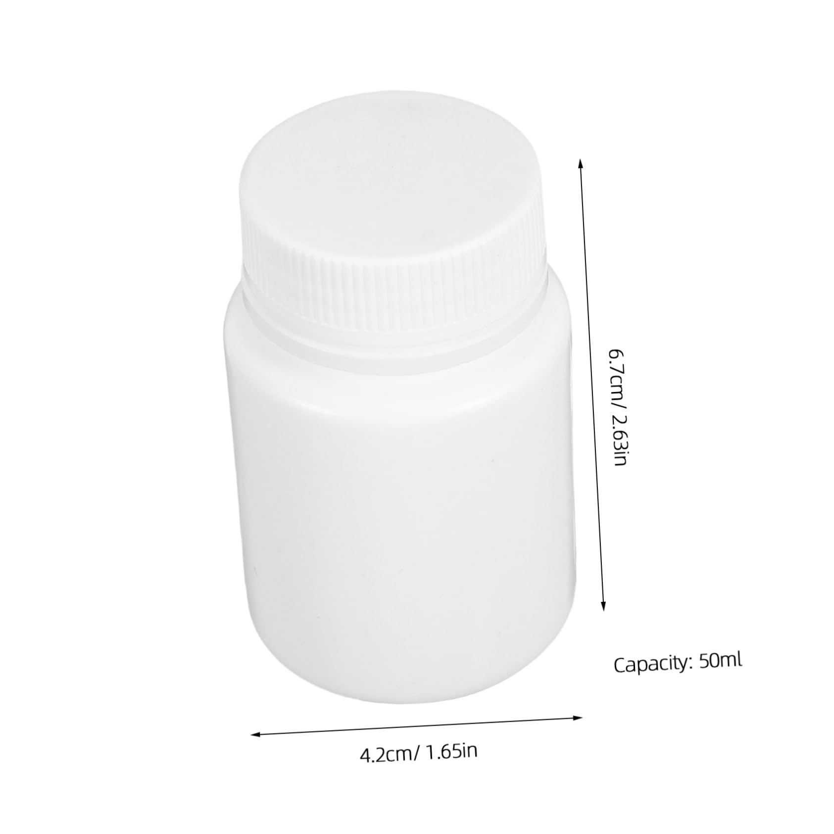 Frasco Farmacéutico Redondo PE 50ml Tapa de Rosca, 100 unidades | Boca Ancha, Hermético, Resistente a Roturas, para Cápsulas, Medicamentos y Suplementos Diarios