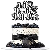 1Pc Till Death Do Us Part Cake Topper Black Glitter Happy Halloween Cake Topper Decorations Halloween's Day Theme Birthday Party Cake Decorations Supplies