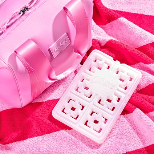 Cool Coolers XL Fashion Ice by Fit & Fresh, 2pk Ice Blocks for Lunchboxes, Quick Freeze, Space Saving, Stylish Reusable Freezer Packs for Coolers, Pearl White