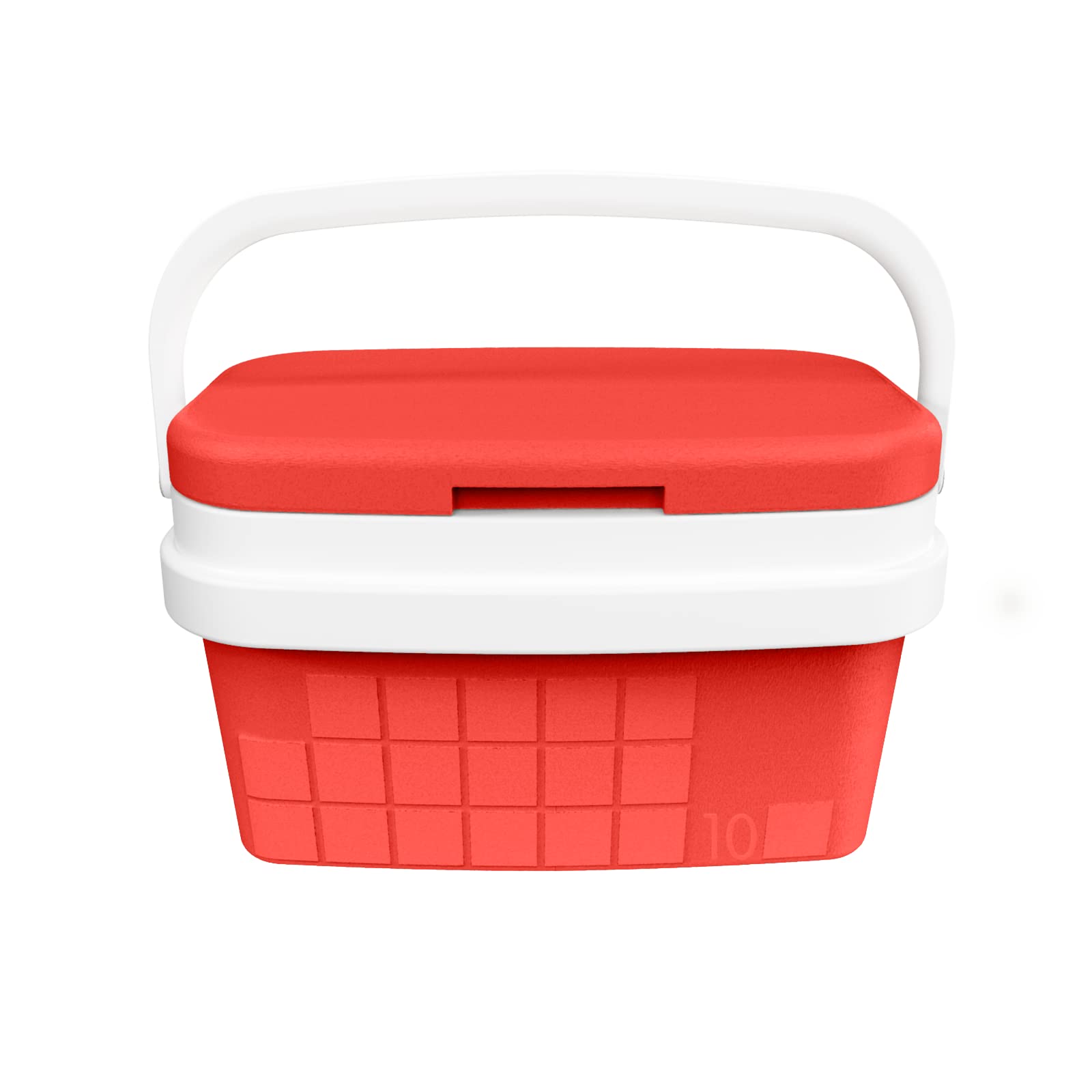 COM-FORT HOUSE - Frigorifero portatile con manico rigido - Porta cibo per campeggio, spiaggia, campeggio - frigorifero colore rosso - capacità 10 l