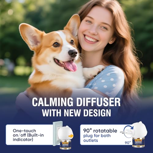 Piuess Pheromone Hund 4 In 1 Kit Dog Diffuser Calming Beruhigender (2 Beruhigung Steckdose +2 Nachfüllflakon) Beruhigungsmittel Zur Reduktion Von äNgstlichem Verhalten Gewitter Feuerwerk Geschmacklos