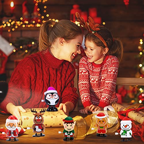 H-Style Christmas Wind-Up Toys Stocking Stuffers 12Pcs Christmas Party Favors Supplies #TOP2