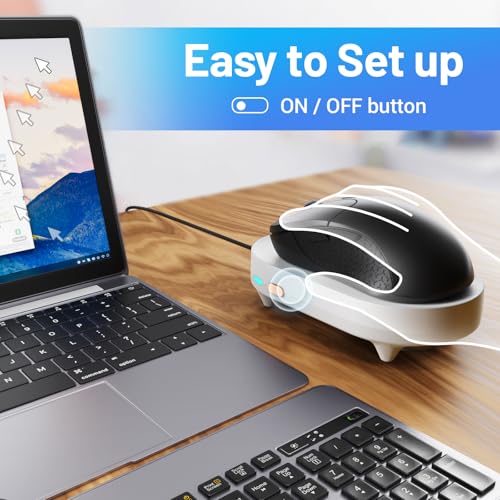 Image of HONKID Undetectable Mouse Mover Jiggler with ON /Off Switch and USB Port Drive-Free,Simulate Physical Automatically Mouse Movement,Prevent Computer Laptop Inactive /Lockdown (White)