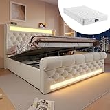 Generisch Moderna cama tapizada de 140 x 200 cm con almacenamiento...