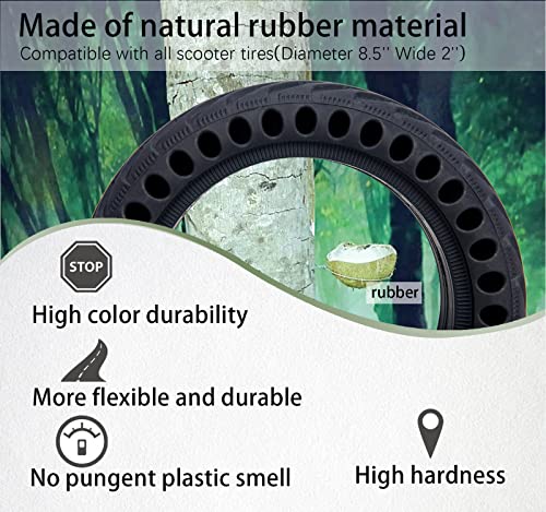 Scooter Solid Tires 8.5 Inch For Xiaomi Mijia M365 Gotrax Gx V2/Gotrax Xr Scooter Solid Tire, Replacement Solid Tires With Installation Tool 2 Pcs #TOP1
