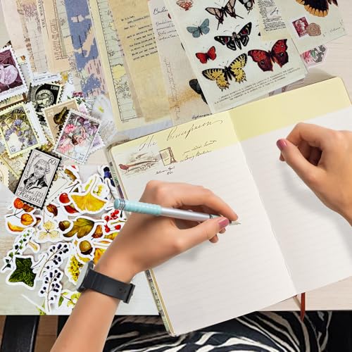 Caderno vintage com diário de lixo em branco, diário de viagem, diário de escrita para diário pessoa