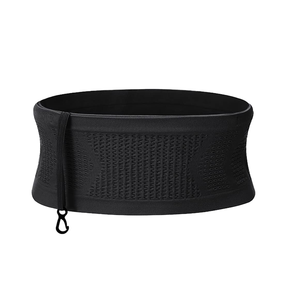 Running Belt, Concealed Waist Bag, Multifunctional Knit Breathable Concealed Waist Bag, Universal Fanny Pack for Men Women, Waist Packs for Runners, Exercise and Gym Workouts (M, Black)