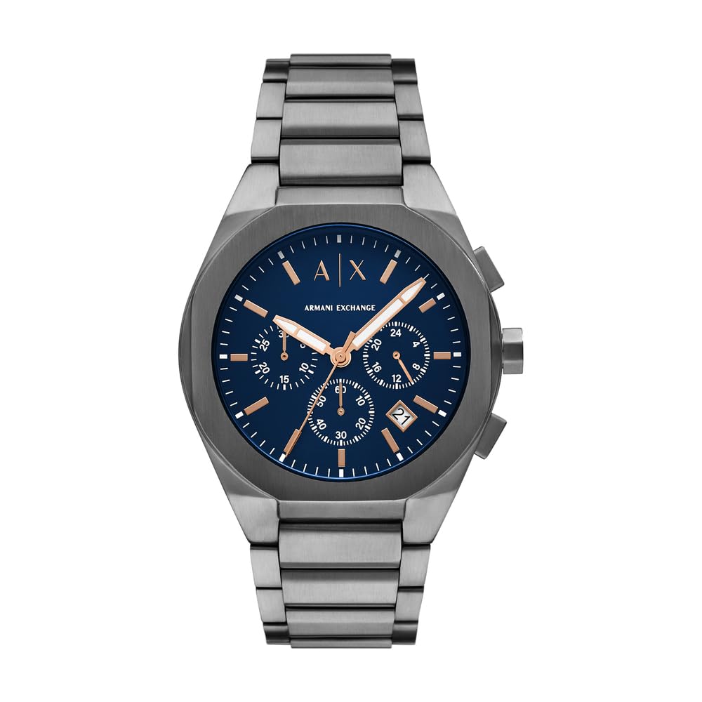Armani Exchange Watch for Men, Quartz Chronograph Movement and 42mm Case Size with Stainless Steel Strap