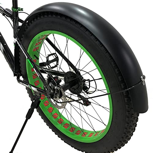 Schutzbleche, Fahrrad-Schutzblech-Set, Fahrrad-Kotflügel, Snowbike-Klappe, 26 Zoll, 4,0 Fatbikes, Zubehör, Kotflügel, vollständige Abdeckung (Color : Black)