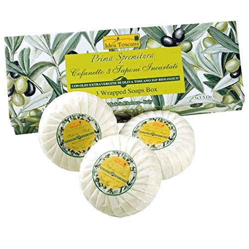 Prima Spremitura Organic Soap Olive Oil Bar (3x3.5 oz Bars Wrapped Gift Boxed)