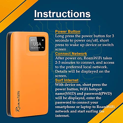 Roamwifi 4G Lte Mobile Hotspot In 160+ Countries,With Us 50Gb & Global 1Gb Data 60Day, Dual_Band #TOP4