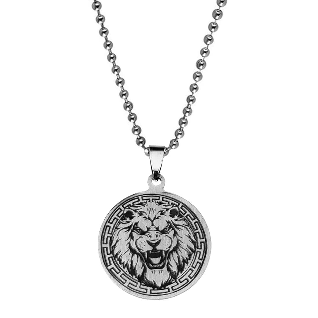 Biker Viking Jewelry Wolf Head Jewelry Silver And Black Stainless Steel Pendant Necklace Chain For Men And women