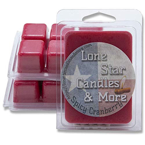 Spicy Cranberry, Lone Star Candles & More's Premium Hand Poured Soy Wax Melts, A Unique Holiday Aroma Much Like Cranberry Marmalade, 18 Wax Cubes 8.1oz Total, USA Made in Texas 3-Pack
