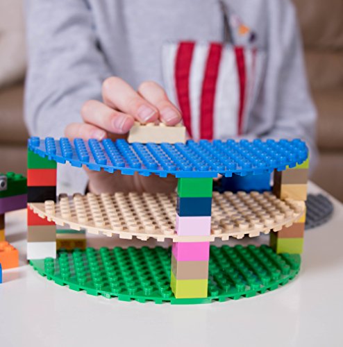 Strictly-Briks-Set-da-12-basi-per-Costruzioni-triangolari-semicircolari-e-quadrate-compatibili-con-Tutte-Le-Principali-Marche-152-cm-Blu-Grigio-Verde-e-Sabbia