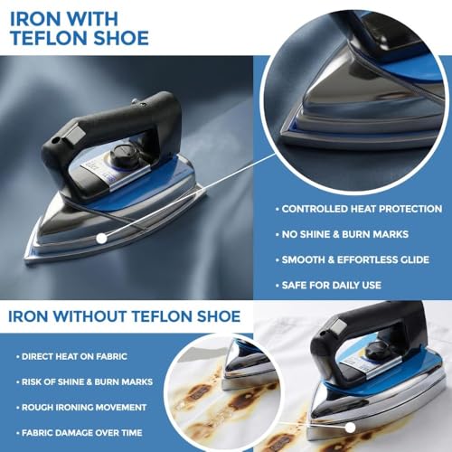 Image of Durable Iron Shoe Protector | Heat-Proof Ironing Accessory Steam Textile IronsTeflon Steam Iron Cover Perfect Fit for | Seamless Press Cover (SILVER METAL, LEMM-0.4MM)
