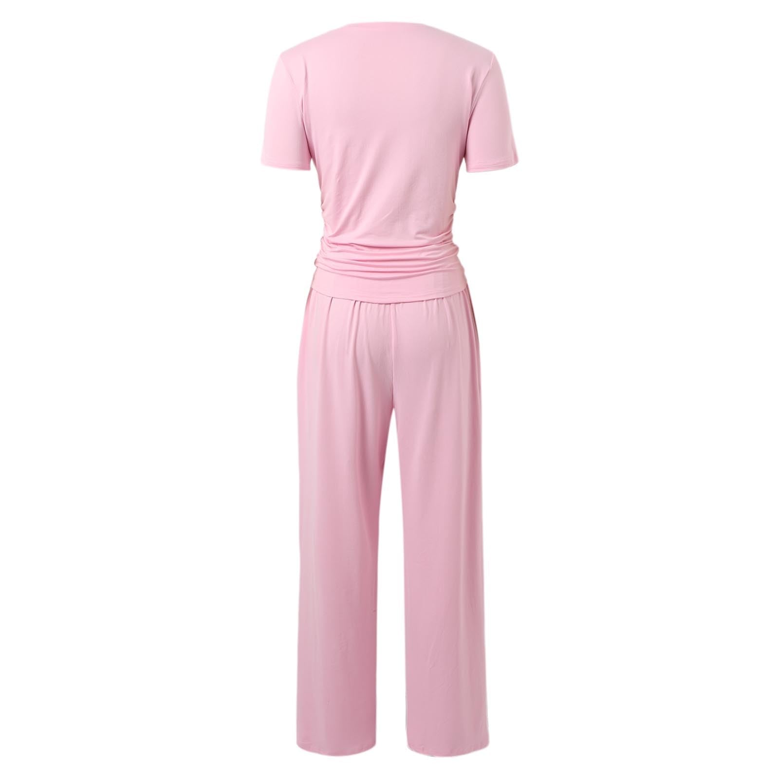 Conjunto de deporte para mujer, tallas grandes, traje de jogging de verano, elegante, largo, chándal de dos piezas con pantalones, talla corta, ropa de ocio, ropa de casa, ropa de casa, ropa deportiva