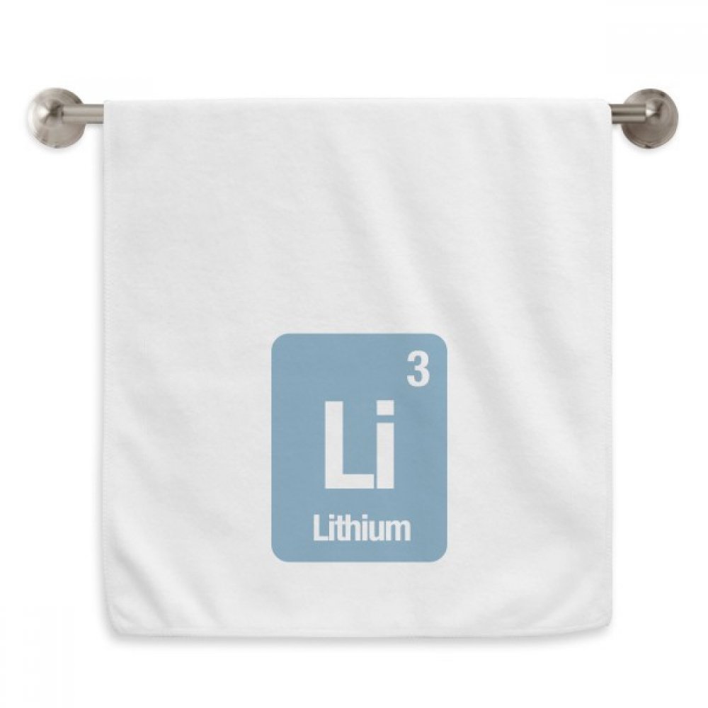 Lithium élément chimique serviette blanche science 33 cm gant de toilette à cordon