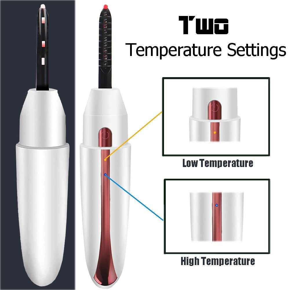 TECNOVIQ Heated Eyelash Curler, Rechargeable Lash Styler with 2 Heat Settings, Quick 24H Long-Lasting Curl, Portable Makeup Tool