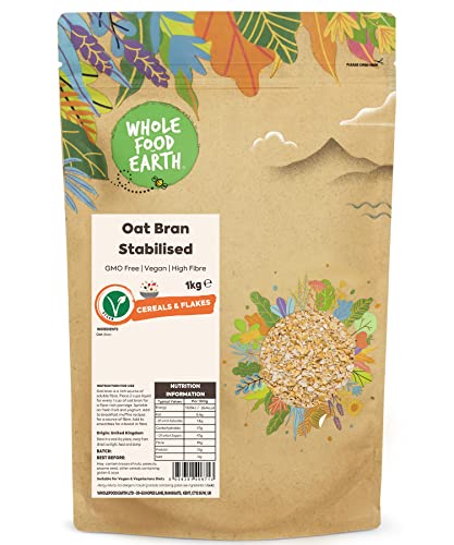 Wholefood Earth Son d'Avoine Stabilisé, 1 kg - Sans OGM, Riche en Fibres Naturelles
