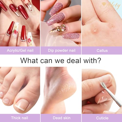 image for Alety Electric Nail Drill Kit - Portable File for Acrylic Gel Nails, P