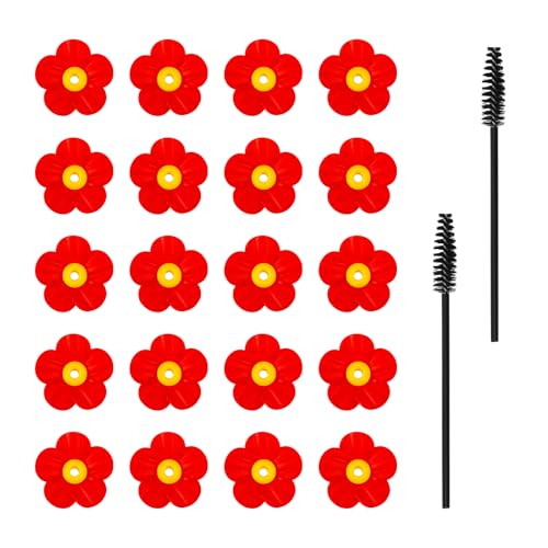 20pcs Hummingbird Feeder Replacement Flowers with 2 Cleaning Brus...