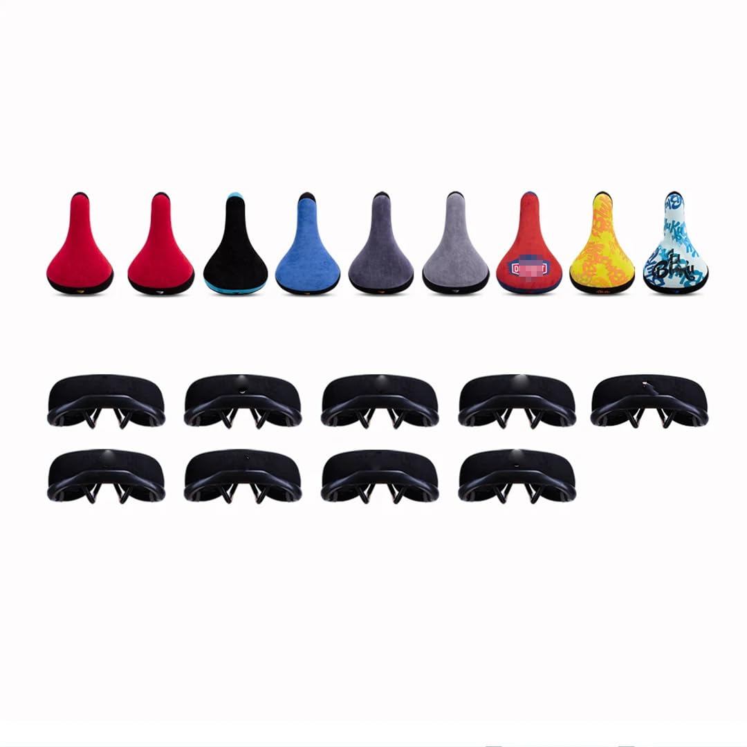 Selle de vélo à roulettes noire avec logos, selle de vélo en flanelle, logo brodé, rail de 8 mm