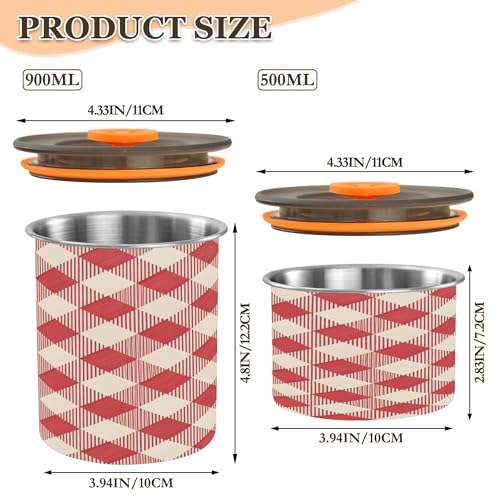 Contenedor de café hermético retro Kigai rojo 500 ml acero inox miniatura 3