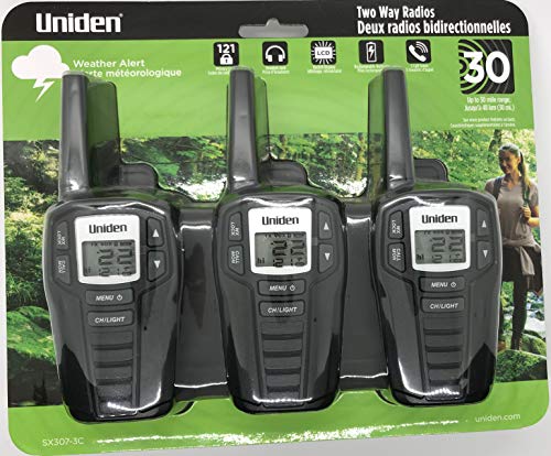Uniden Sx307-3C Frs 3-Pack, Up To 30-Mile Range, Walkie Talkies, 22-Channel Frs 2-Way Radios - Black #TOP5