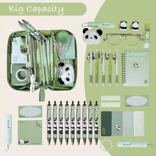 Image of FINPAC Pencil Case, Large Capacity Pen Case, Portable Durable Bag Pouch Holder Box Organize for Study, Office, or Travel, Only a bag (Green)