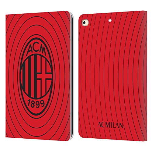 Carcasa AC Milan para iPad 9.7 Funda de Cuero Tipo Libro Roja y Negra