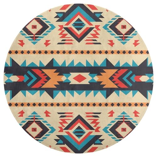 Alfombra pequeña con estampado de nativos americanos para salón y baño lavable 5