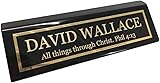 Black Desk Name Plate Personalized - Name Plate for Desk Engraved in USA