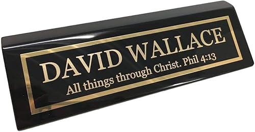 Black Desk Name Plate Personalized - Name Plate for Desk Engraved in USA