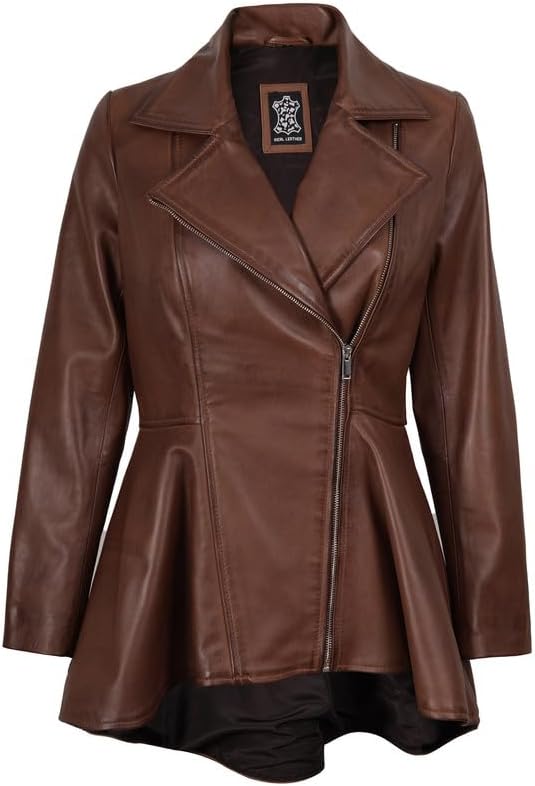 Blingsoul Leather Jackets For Women - Real Lambskin Womens Leather Peplum Jacket - Image 2
