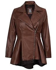 Peplum - Cognac Leather Jacket