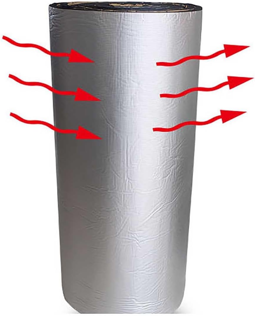 Insulation Thermal Foam, Self Adhesive Insulation Foam, Aluminum Foil Insulation Pipe Wrap, Heat Insulation, Garage Door Insulation Panels Thick 0.2in 0.4in ( Color : 5mm(0.2in) , Size : 1mx5m(3.3ftx1