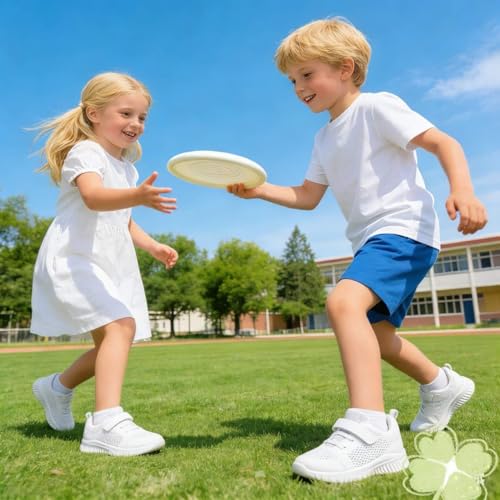 Image of nerteo Girls Cheer Shoes Toddler Boys Kids Sneakers White Running Walking Sports Shoes