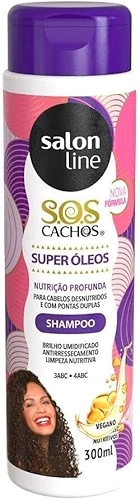 Salon Line, Shampoo, SOS Cachos, Super Óleos - Cabelos Ondulados, Cacheados e Crespos, 300 ml