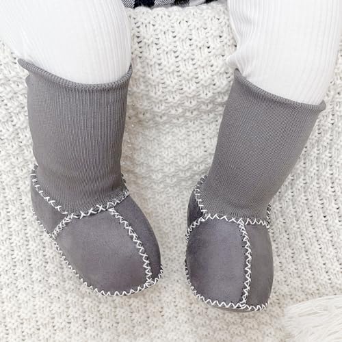 Warm Fur Baby Sock Shoes, Baby Girls Toddler Winter Warm Plush Cute Socks Shoes Non-Slip Walker Shoes3
