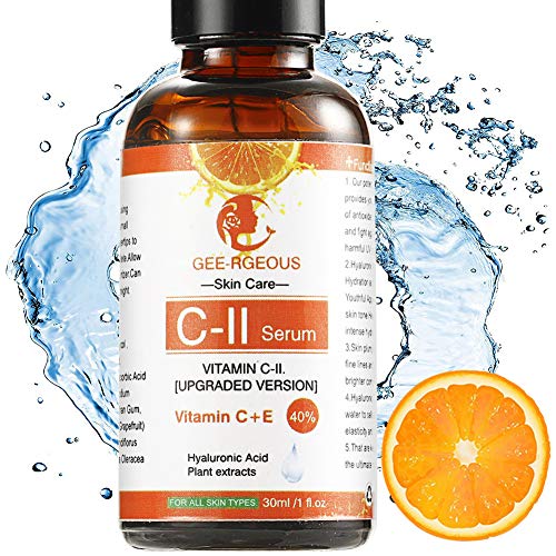 Vitamin C Serum for Face with Hyaluronic Acid and Vitamin E 40% C+E Natural Anti Wrinkles Anti Aging Facial Serum for Face Neck Skin Care
