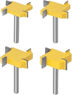 Bestgle CNC Spoilboard Surfacing Router Bit, 1/4" Shank Carbide Slab Flattening Router Bit Planing Bit Woodworking Tool, Set of 4