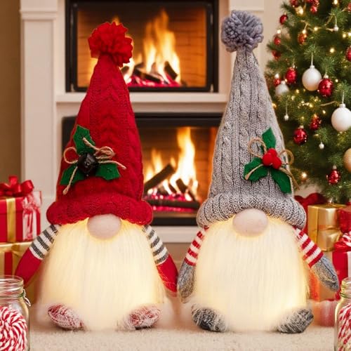 Flanliy Weihnachtsdeko Wichtel, 2 Stück Weihnachtswichtel Figuren mit...