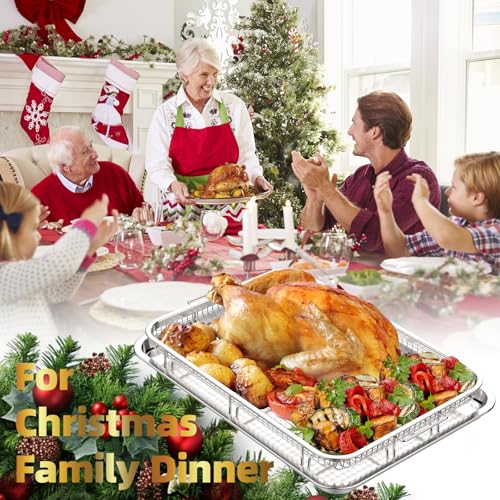3 Set Air Fryer Basket, Air Fryer Pans and Tray for Oven with 90 PCS Parchment Papers, DEGOVIN Non-stick Stainless Steel Oven Air Fryer Basket and Tray-18.8" x 12.8" &14.88"×10.98"&12.8" x 8.9" by DEGOVIN - Image 2