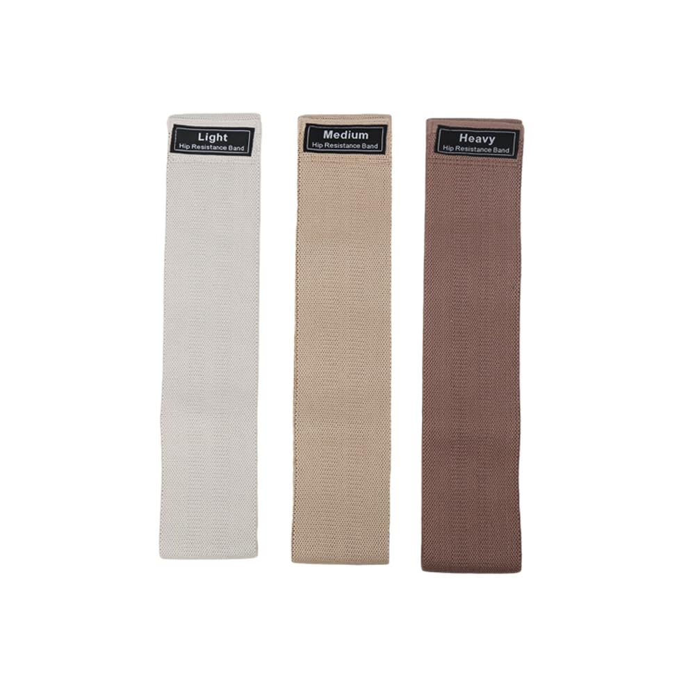 Hip Resistance Bands Set, 3 Resistance Levels - Light, Medium, Heavy, with Carry Pouch