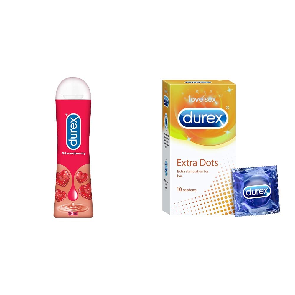 Durex Pleasure Pack (Durex Strawberry 50ml, Extra Dots 10s)-picture-17
