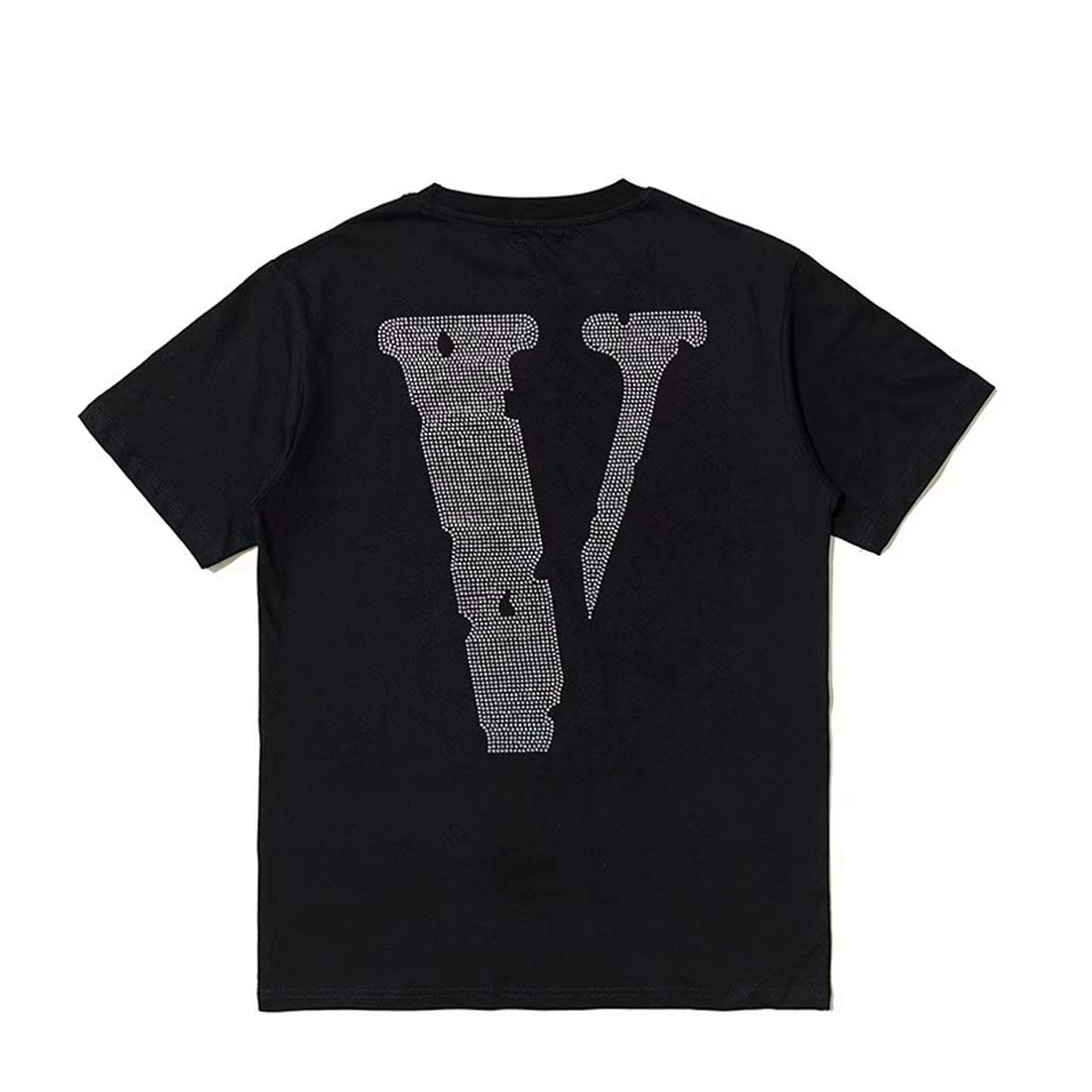 T-Shirt Big V Men Women Short Sleeve Limited Shirts Rhinestone Personalized Friends Fashion Men's Tee